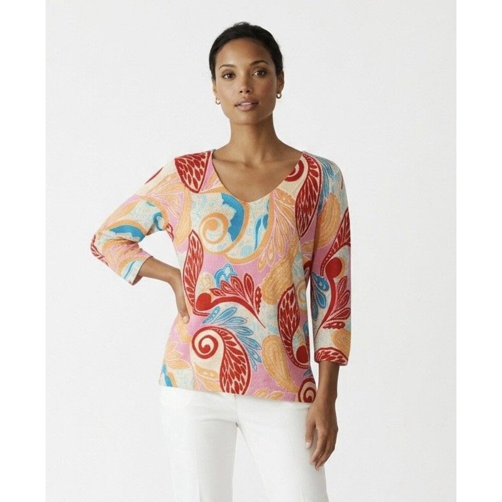 Talbots Jungle Paisley Print Top Sz S Petite